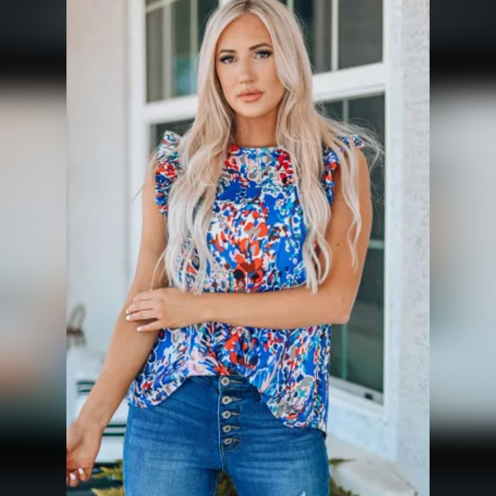 ♥️New blue floral print tank